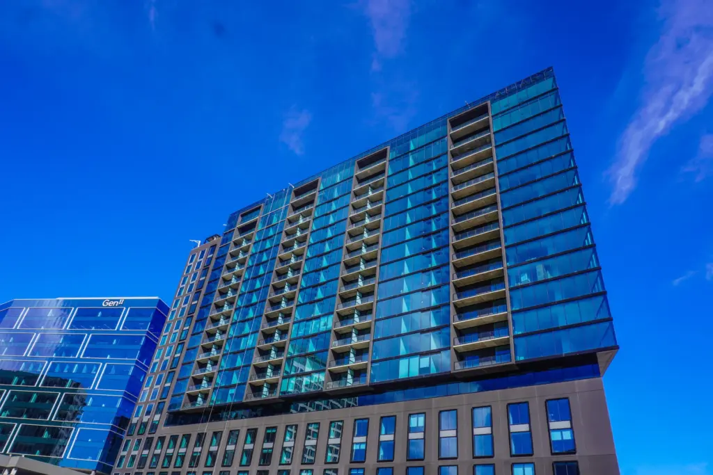 An exterior image of the Apiary Residences and Apiary Hotel...