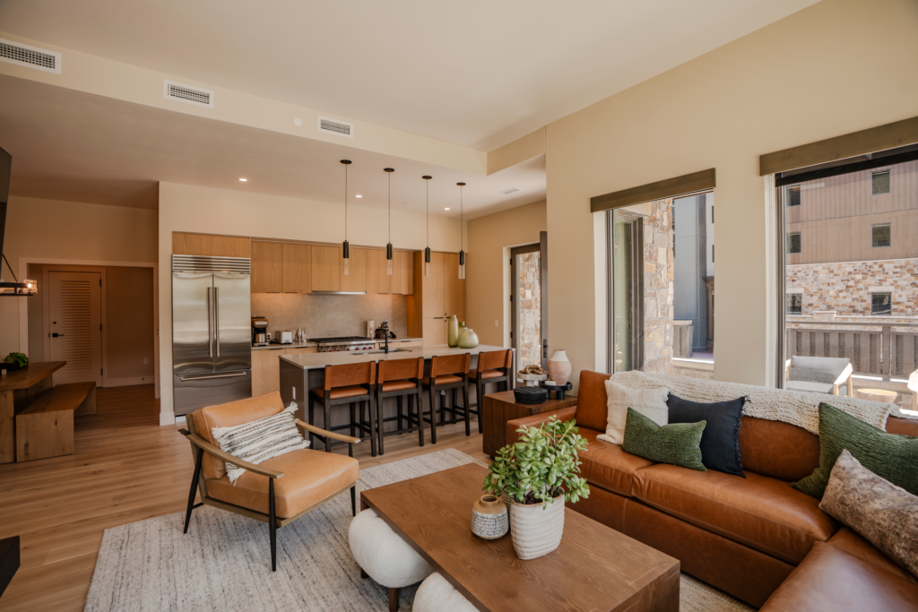 Interior photo of the residences. As Keystoneâs first luxury hotel...