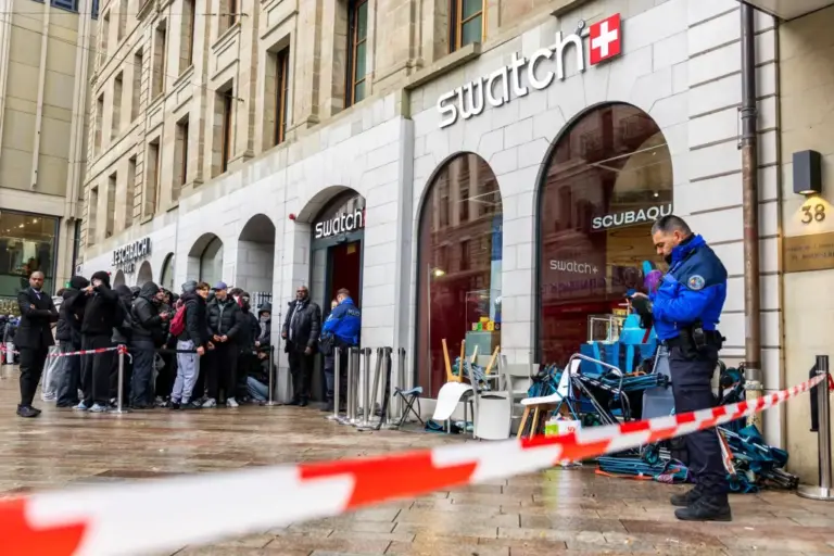 Police break out tear gas to control crowds clamoring for new Swatch drop