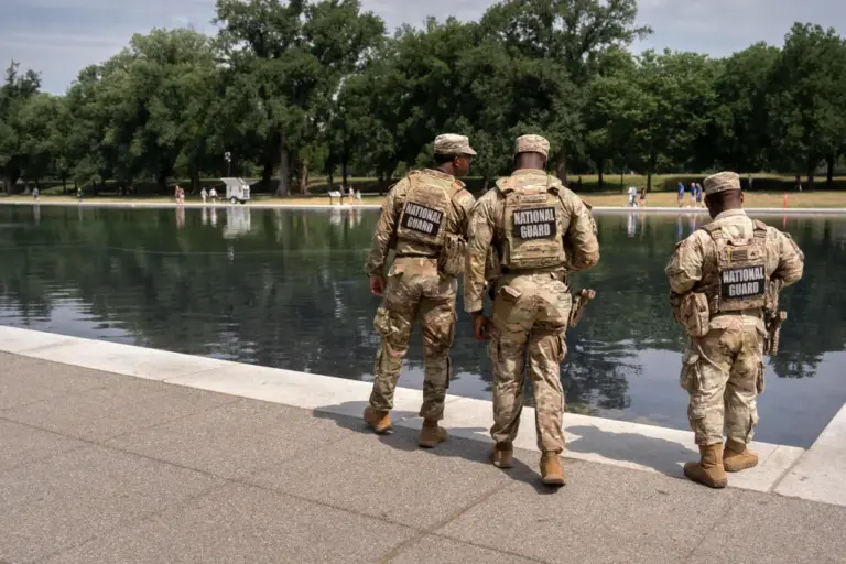 Trump, without evidence, blames vandals for damage at Reflecting Pool; says 6 arrested