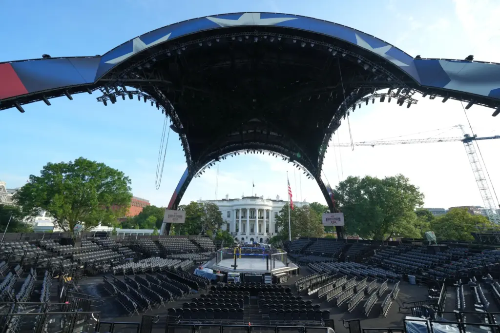 The arena for the UFC Freedom 250 fights on the...