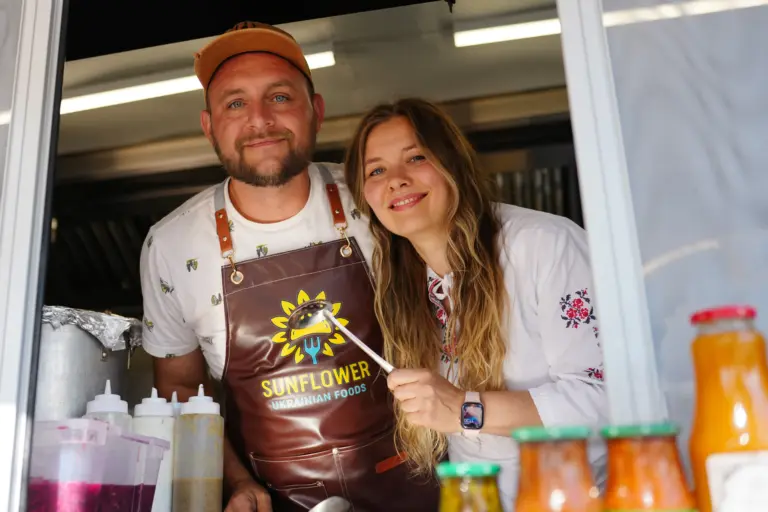After fleeing war in Ukraine, couple operates thriving local food truck business