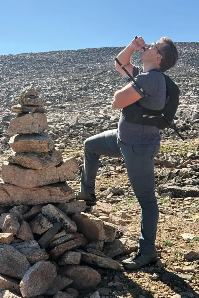 David Cifaldi after he impaled himself on a trekking pole.