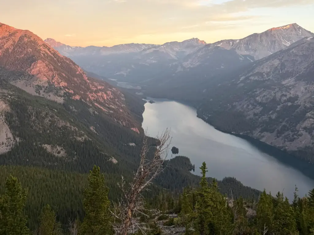 Mystic Lake is seen from the Phantom Creek Trail in the Beartooth Mountains.