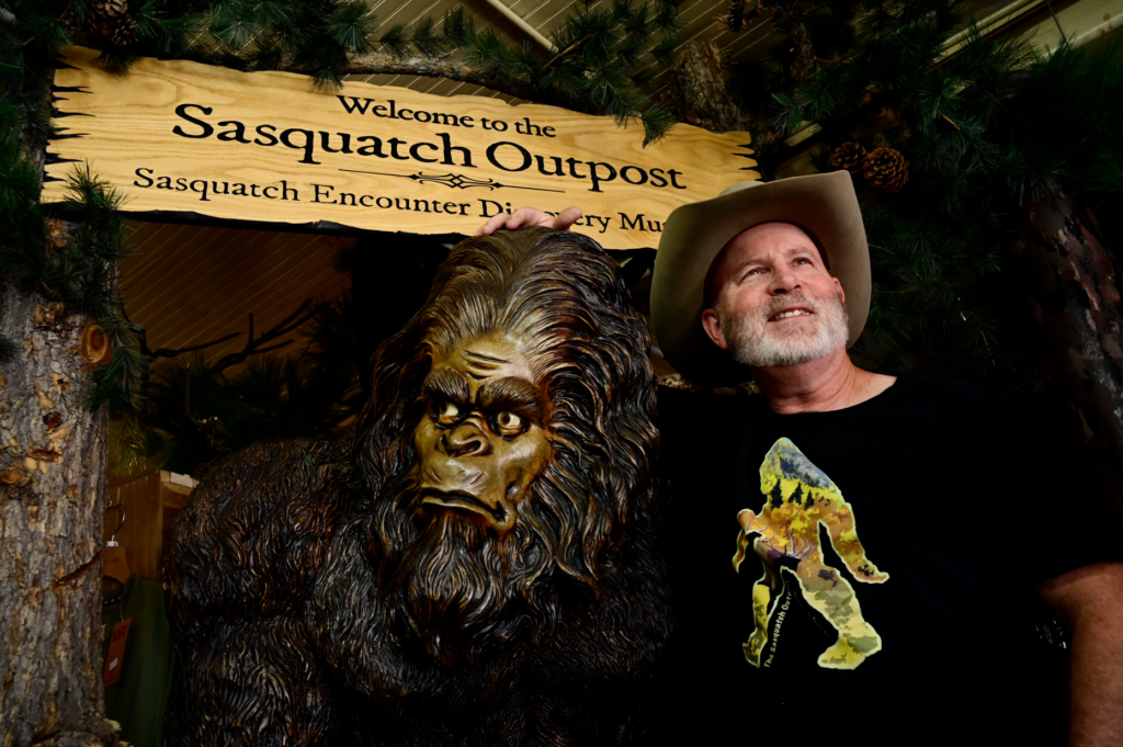 Jim Meyer, owner of Sasquatch Outpost, poses for a portrait...