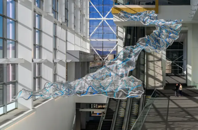 Massive, $1.8 million public art piece now glowing from inside Colorado Convention Center