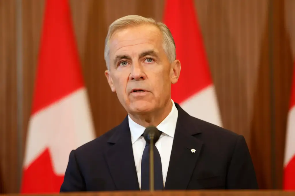 Prime Minister Mark Carney speaks about Canada's response to new U.S. tariffs.