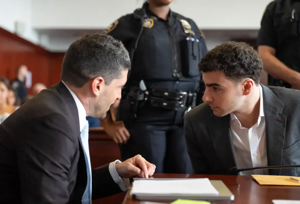 Luigi Mangione appears for a pre-trial hearing at Manhattan Criminal...
