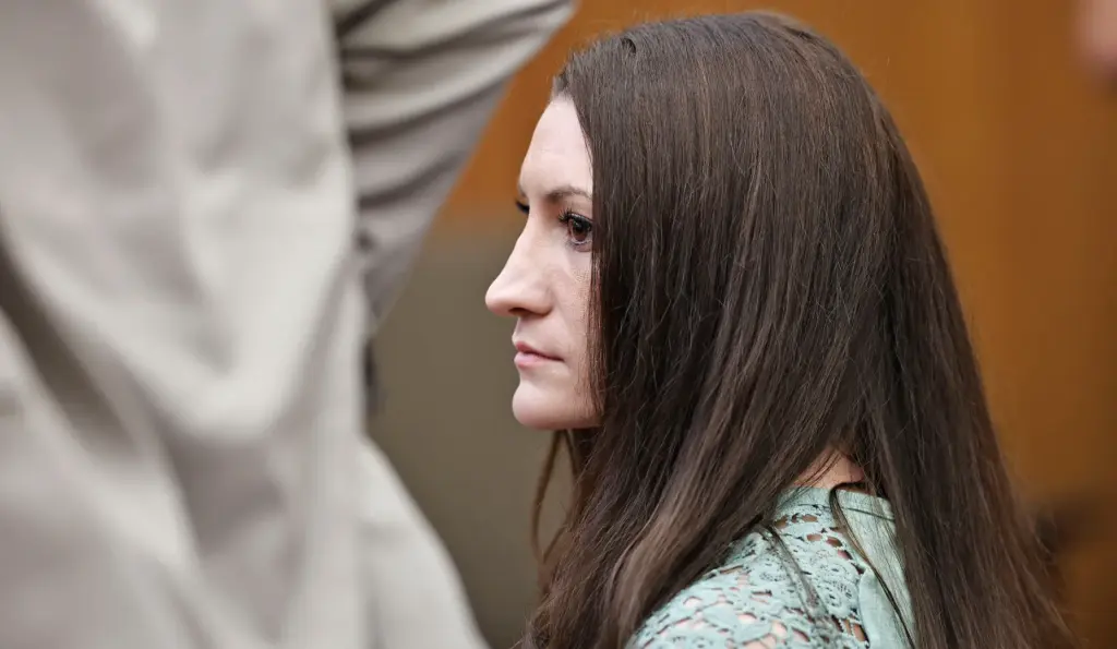 Lindsay Clancy watches jurors as they enter the courtroom to start their second day of deliberations.