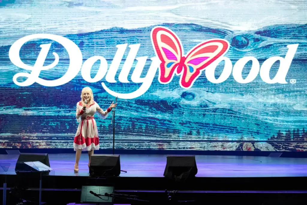 FILE – Dolly Parton appears at Dollywood’s Season Passholder and...