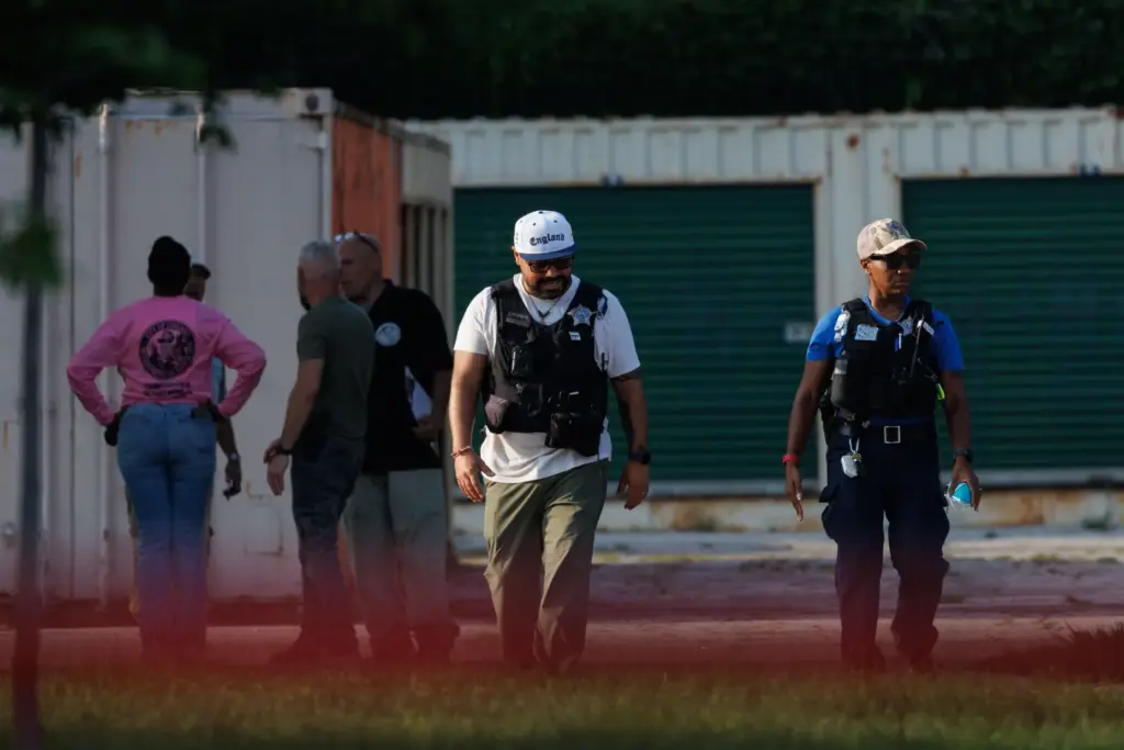 Chicago police work the scene where bodies were discovered at...