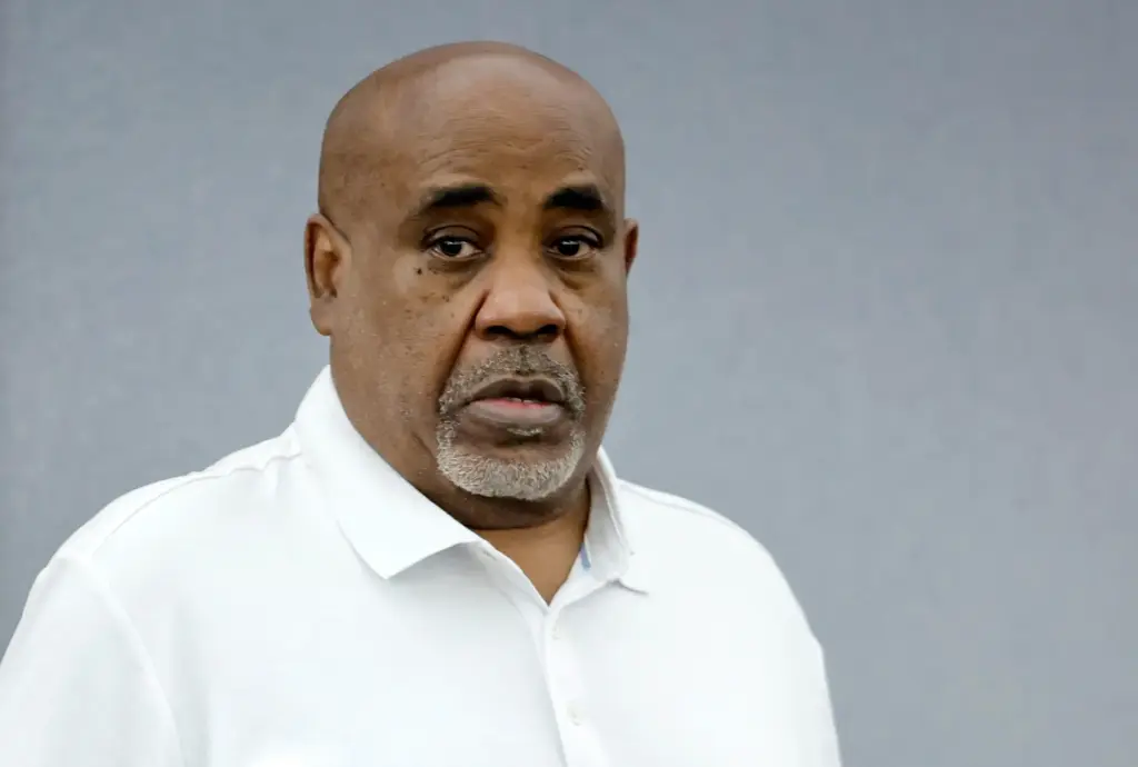 Duane Davis enters the courtroom after a break.