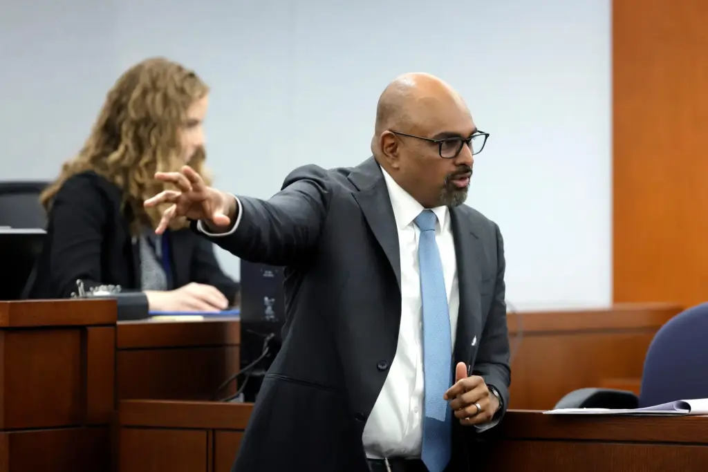 Chief Deputy District Attorney Binu Palal questions a prospective juror.