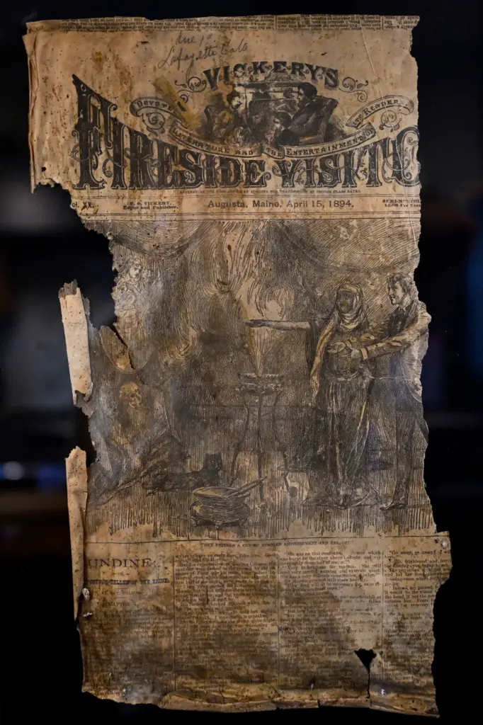 A newspaper clipping dated 1894 was found in the home....