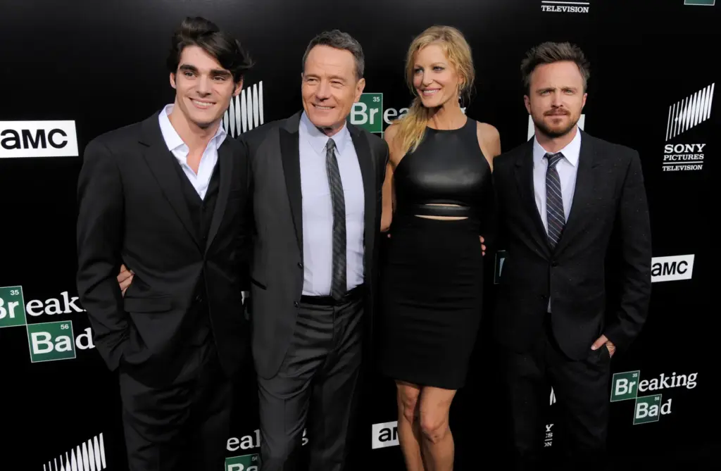 FILE – “Breaking Bad” cast members RJ Mitte, from left,...