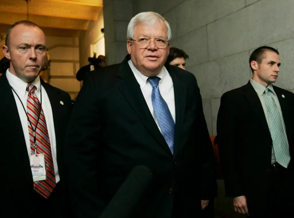 House Speaker Dennis Hastert arrives on Capitol Hill.