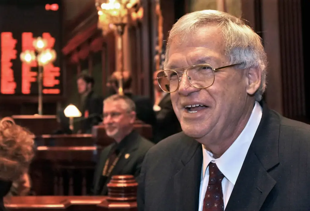 Former U.S. House Speaker Dennis Hastert on the Illinois House of Representatives floor