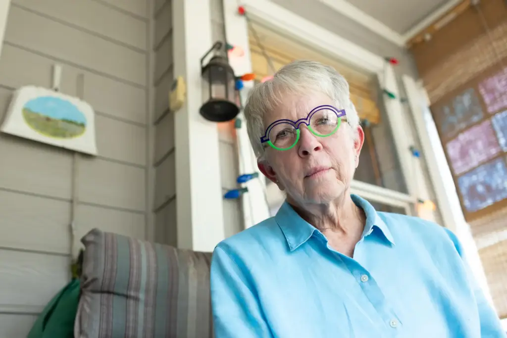 Cindy Blewett at home in Kyle, Texas. (Callie Richmond/KFF Health...